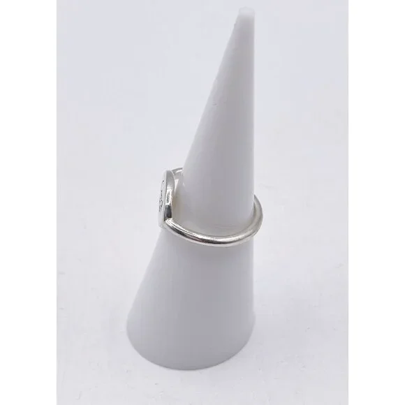 Vintage Coach 925 Sterling Silver Oval Signet Logo Ring • Retired Design Size 6 - Picture 5 of 7